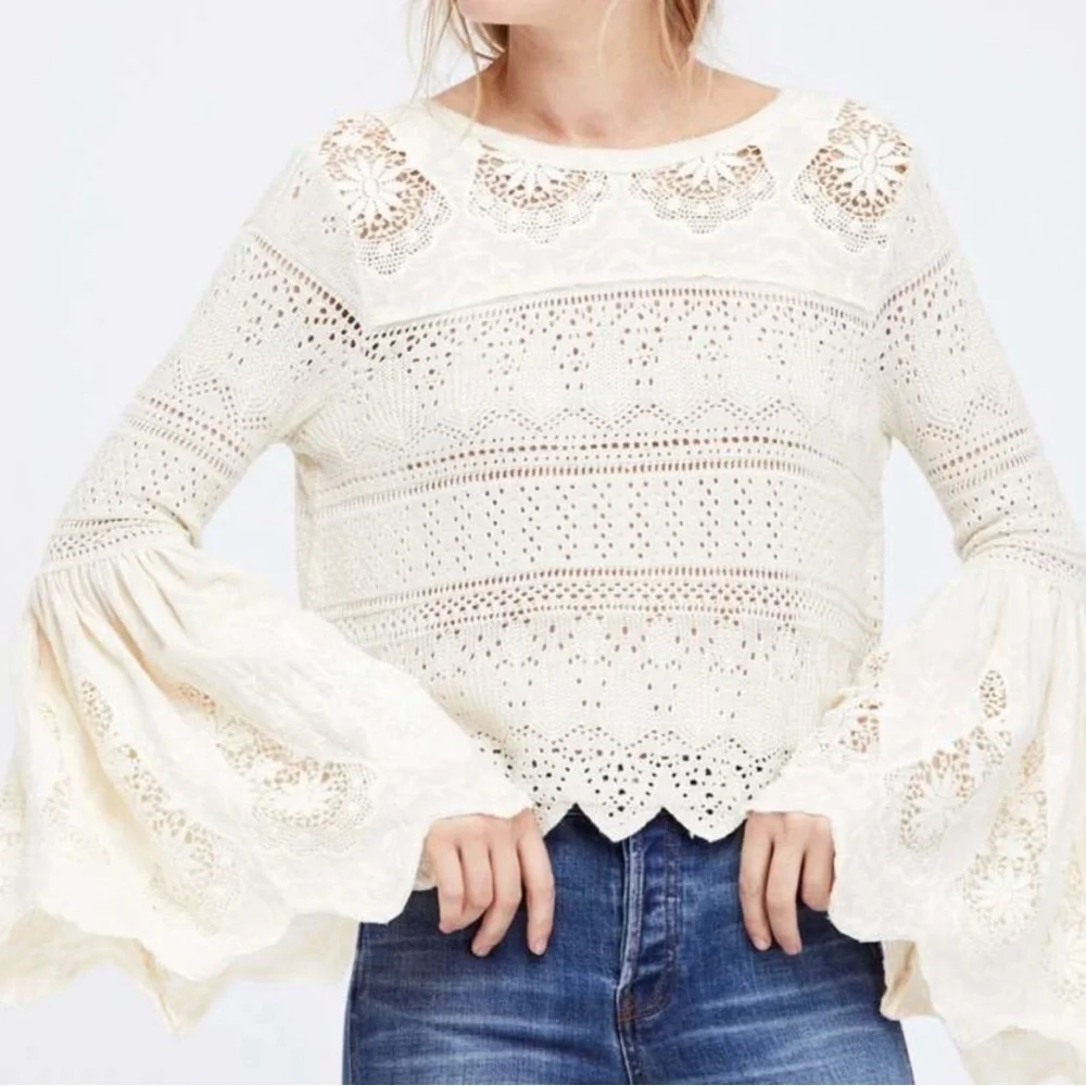 Free People Once Upon a Time Blouse Shirt Size S